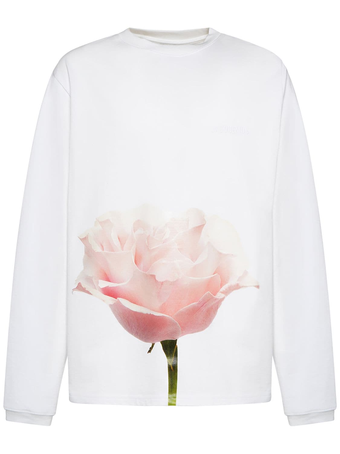 Shop Jacquemus Le Tshirt Rosine Printed Cotton T-shirt In Big Rose White