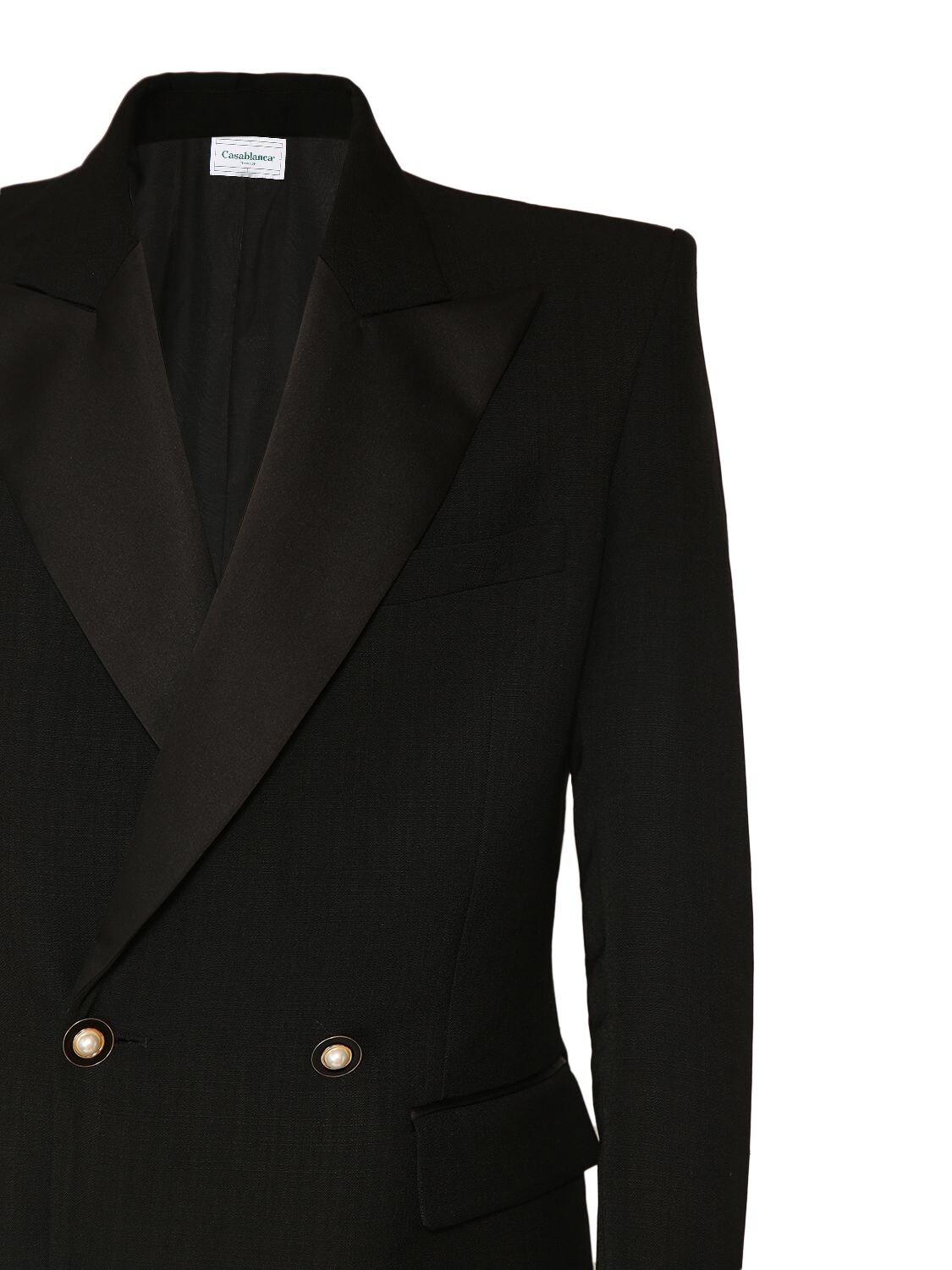 Shop Casablanca Viscose & Silk Tuxedo Jacket In Black