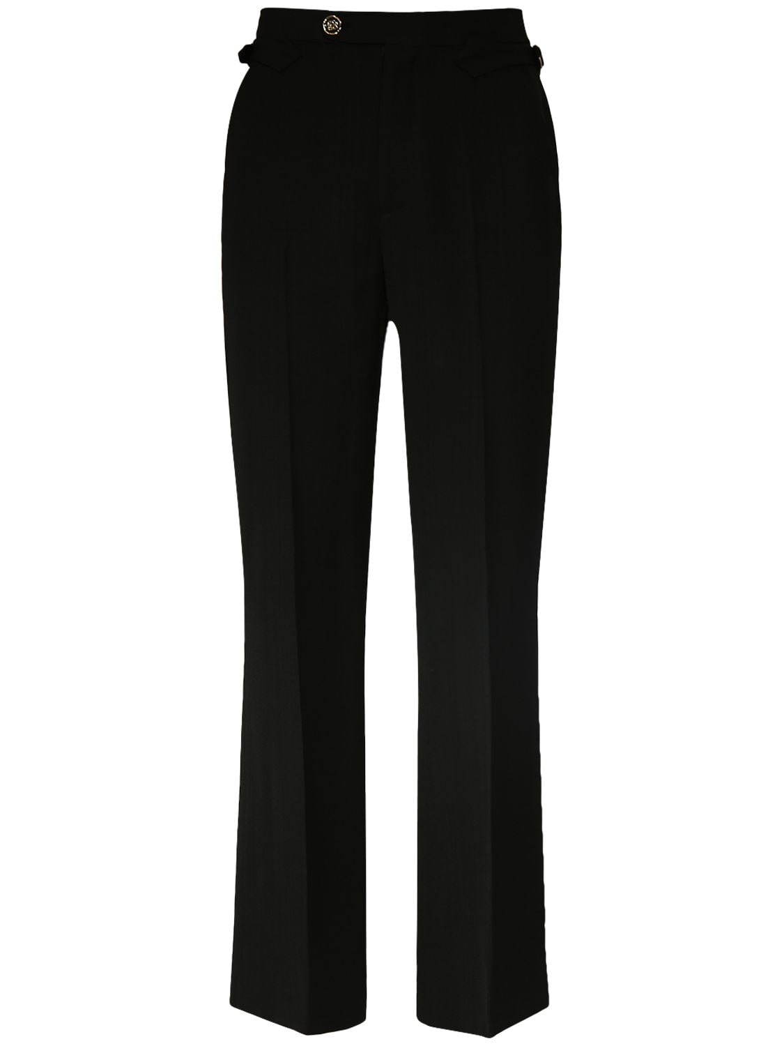 Casablanca Viscose & Silk Formal Straight Trousers In Black