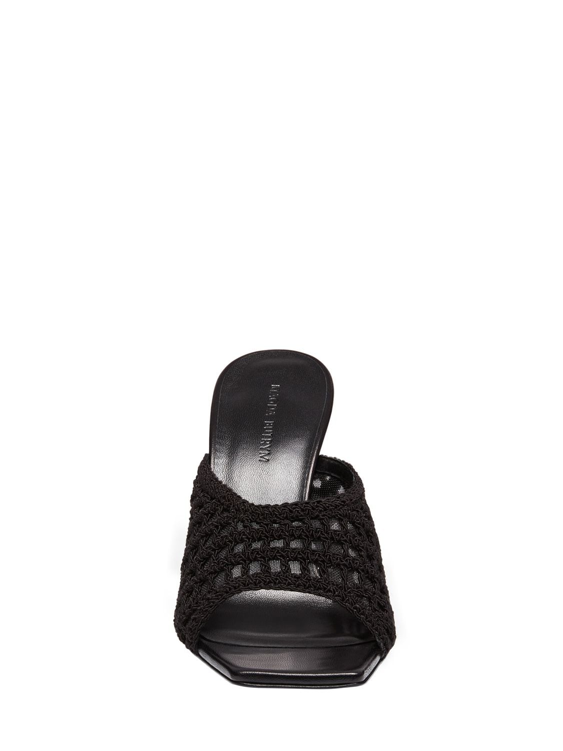 Shop Magda Butrym 105mm Crochet Mule Sandals In Black