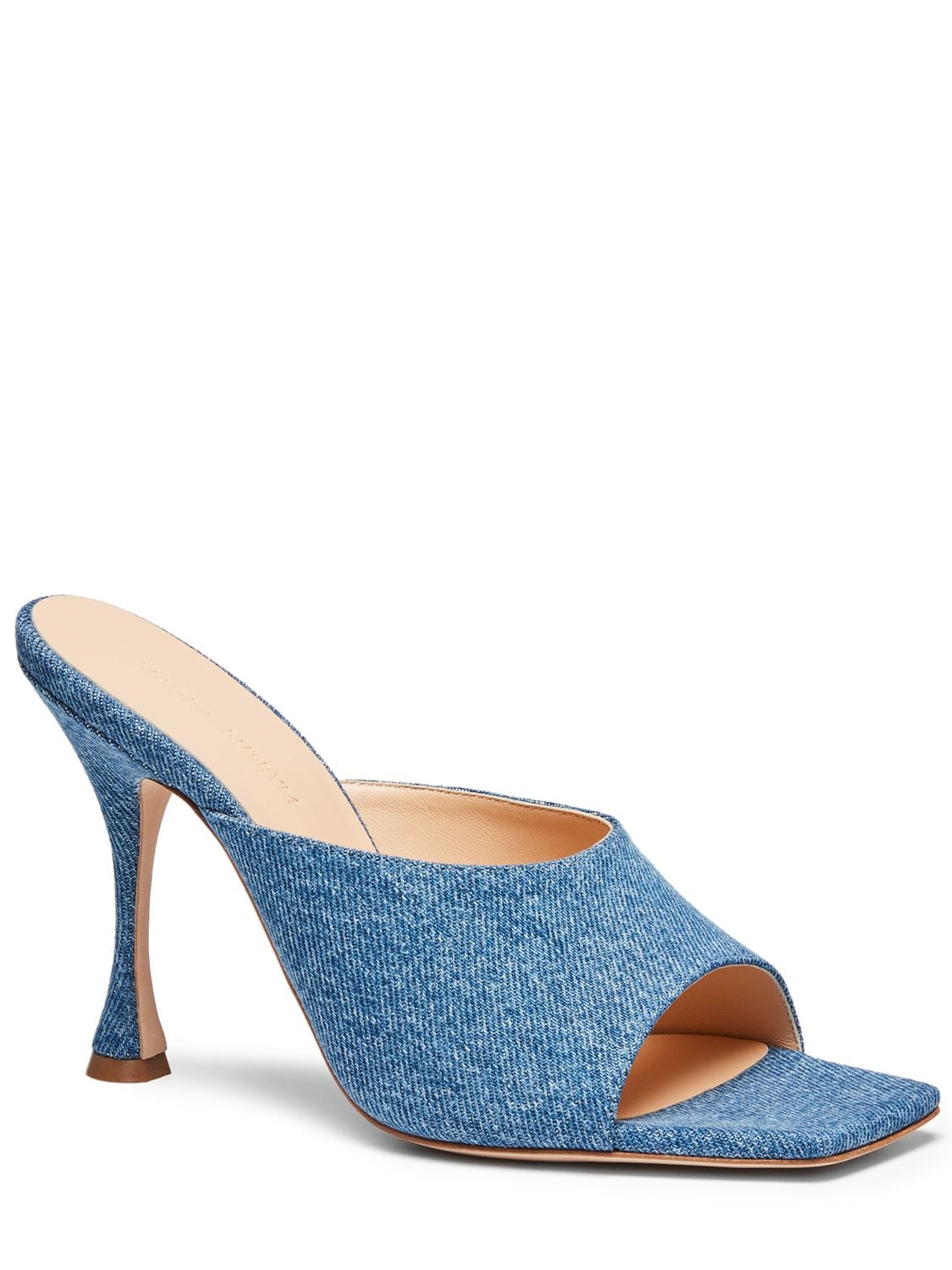 Shop Magda Butrym 105mm Denim Mule Sandals In Blue