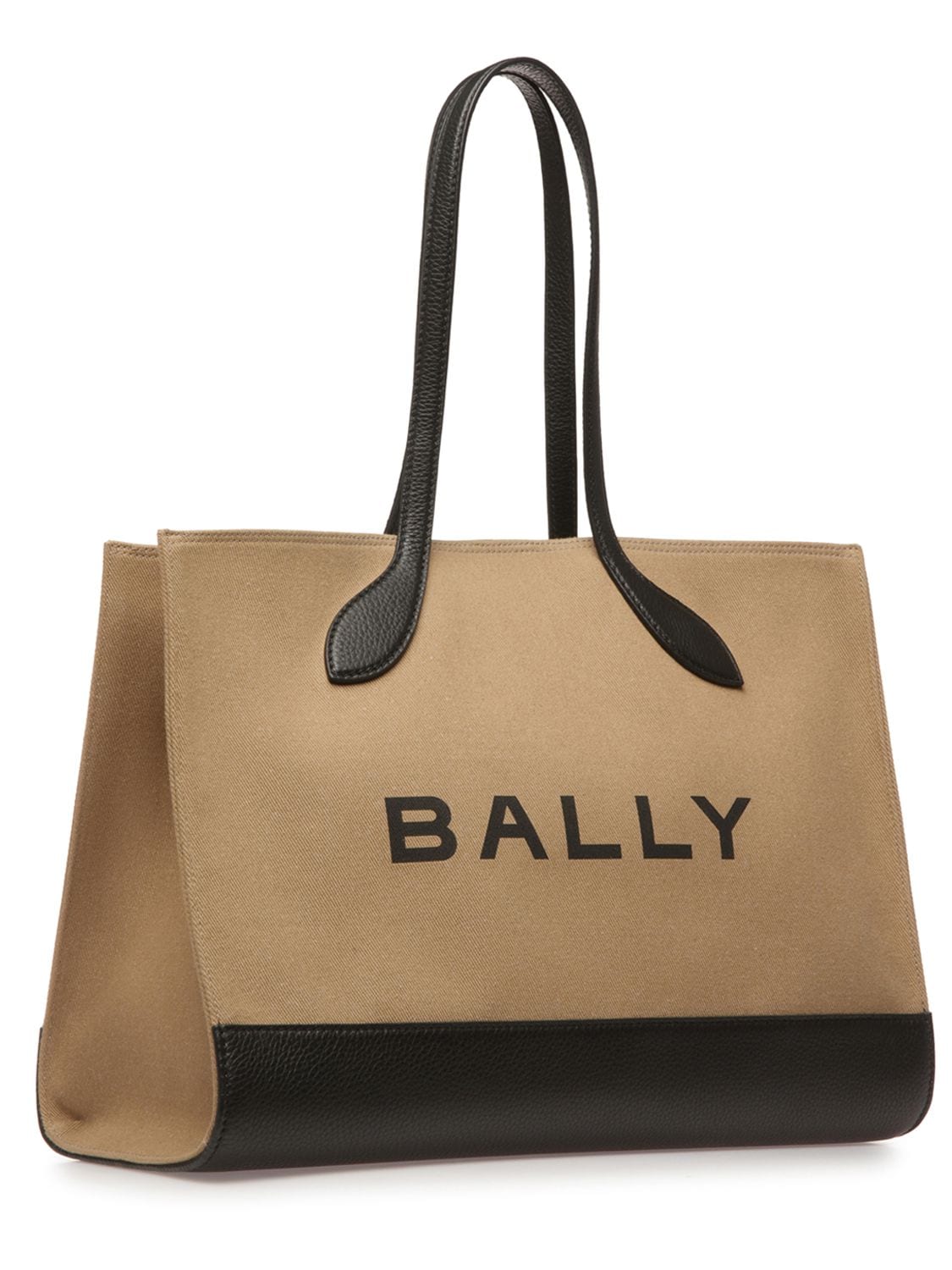 Shop Bally Ew Bar Keep On Organic Cotton Blend Bag In Sand,black