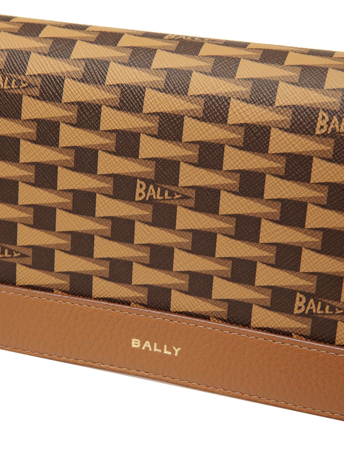 Shop Bally Pennant Monogram Leather Wallet Bag In Multideserto