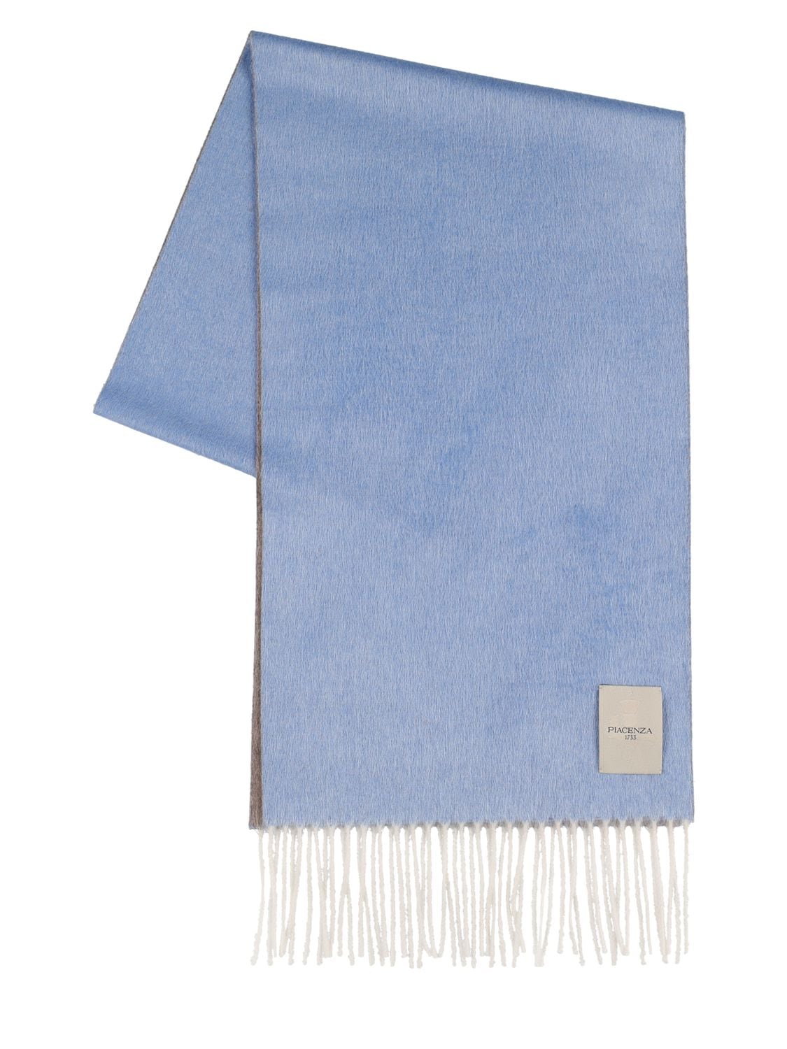 Piacenza Cashmere Mirror Silk & Cashmere Knit Scarf In Blue,beige