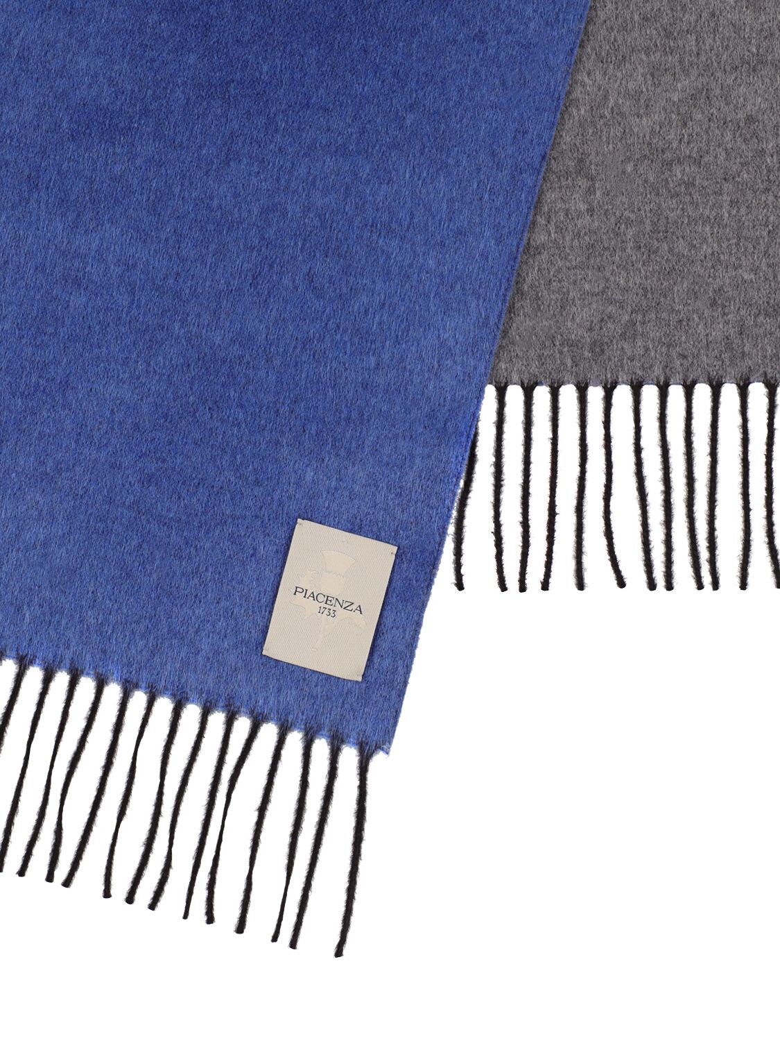 Shop Piacenza Cashmere Mirror Silk & Cashmere Knit Scarf In Blue,grey