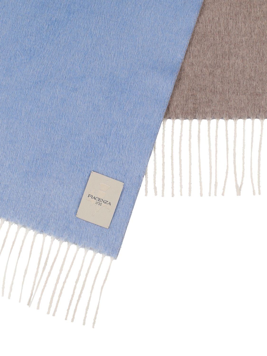 Shop Piacenza Cashmere Mirror Silk & Cashmere Knit Scarf In Blue,beige