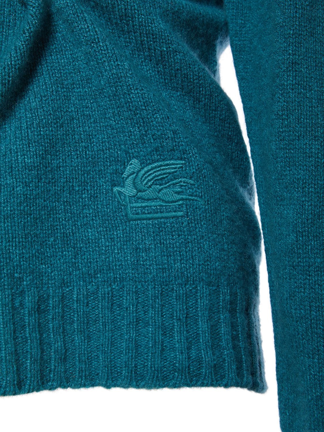 Shop Etro Logo Cashmere Crewneck Sweater In Green