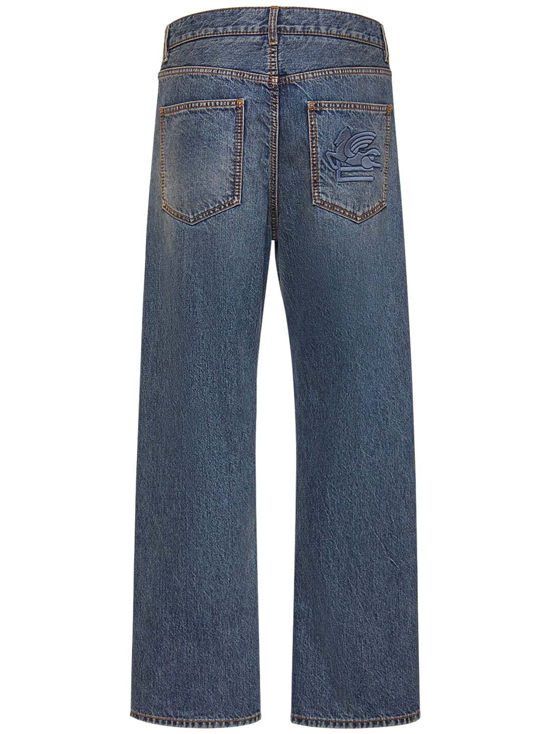 Shop Etro Relaxed Fit Cotton Denim Jeans In Blue