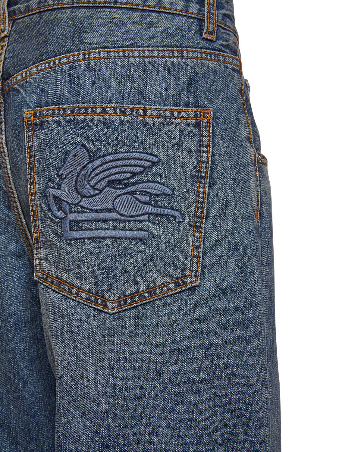 Shop Etro Relaxed Fit Cotton Denim Jeans In Blue