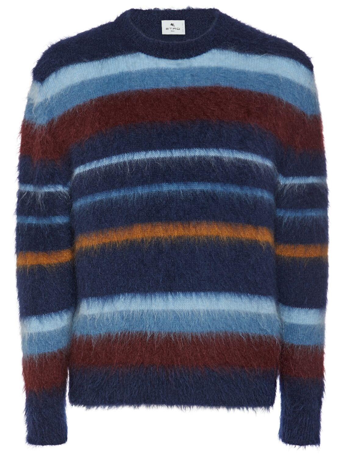 Striped Mohair Knit Crewneck Sweater – MEN > CLOTHING > KNITWEAR