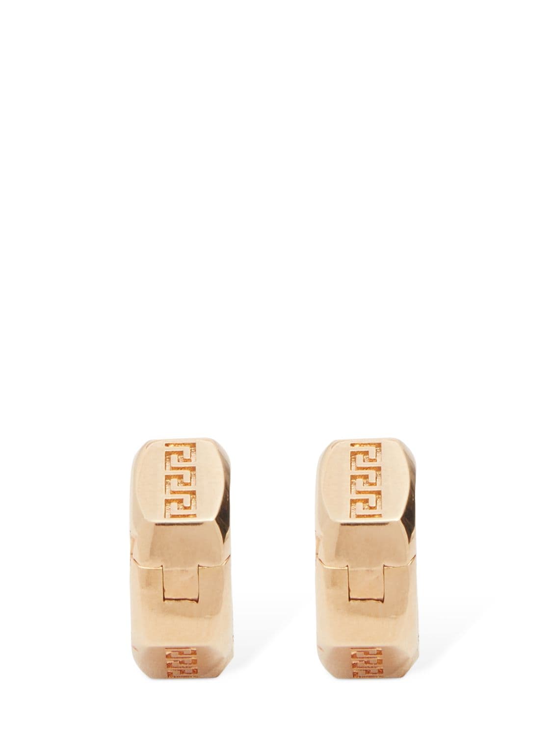 Shop Versace Greek Motif Bulk Hoop Earrings In Gold