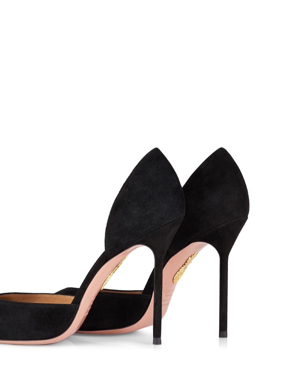 Shop Aquazzura 105mm Uptown Suede Pumps In Black