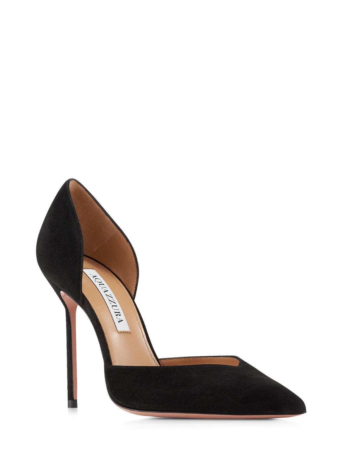 Shop Aquazzura 105mm Uptown Suede Pumps In Black