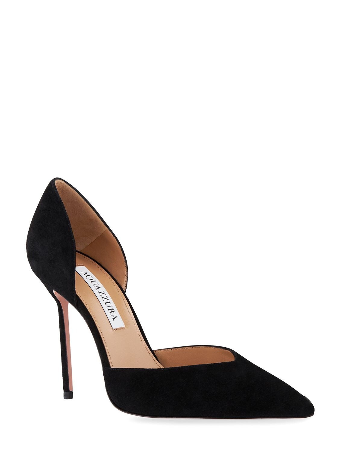 Shop Aquazzura 105mm Uptown Suede Pumps In Black