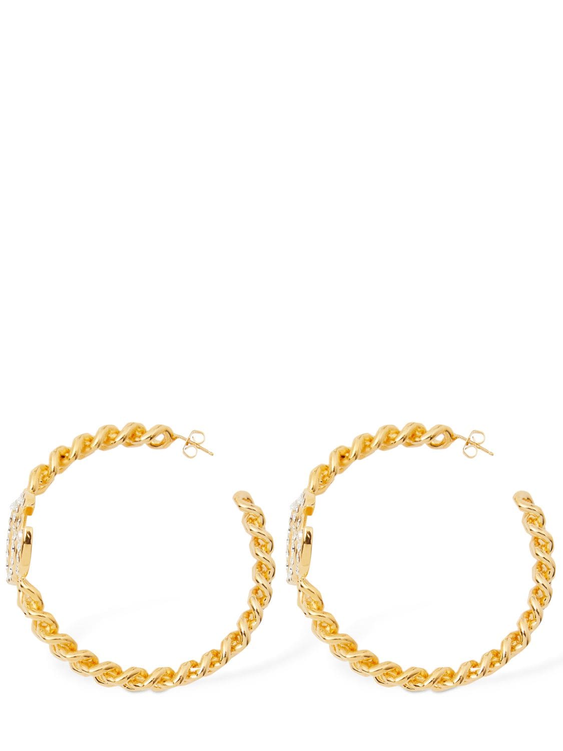 Shop Dolce & Gabbana Dg Diva Crystal Hoop Earrings In Gold,crystal