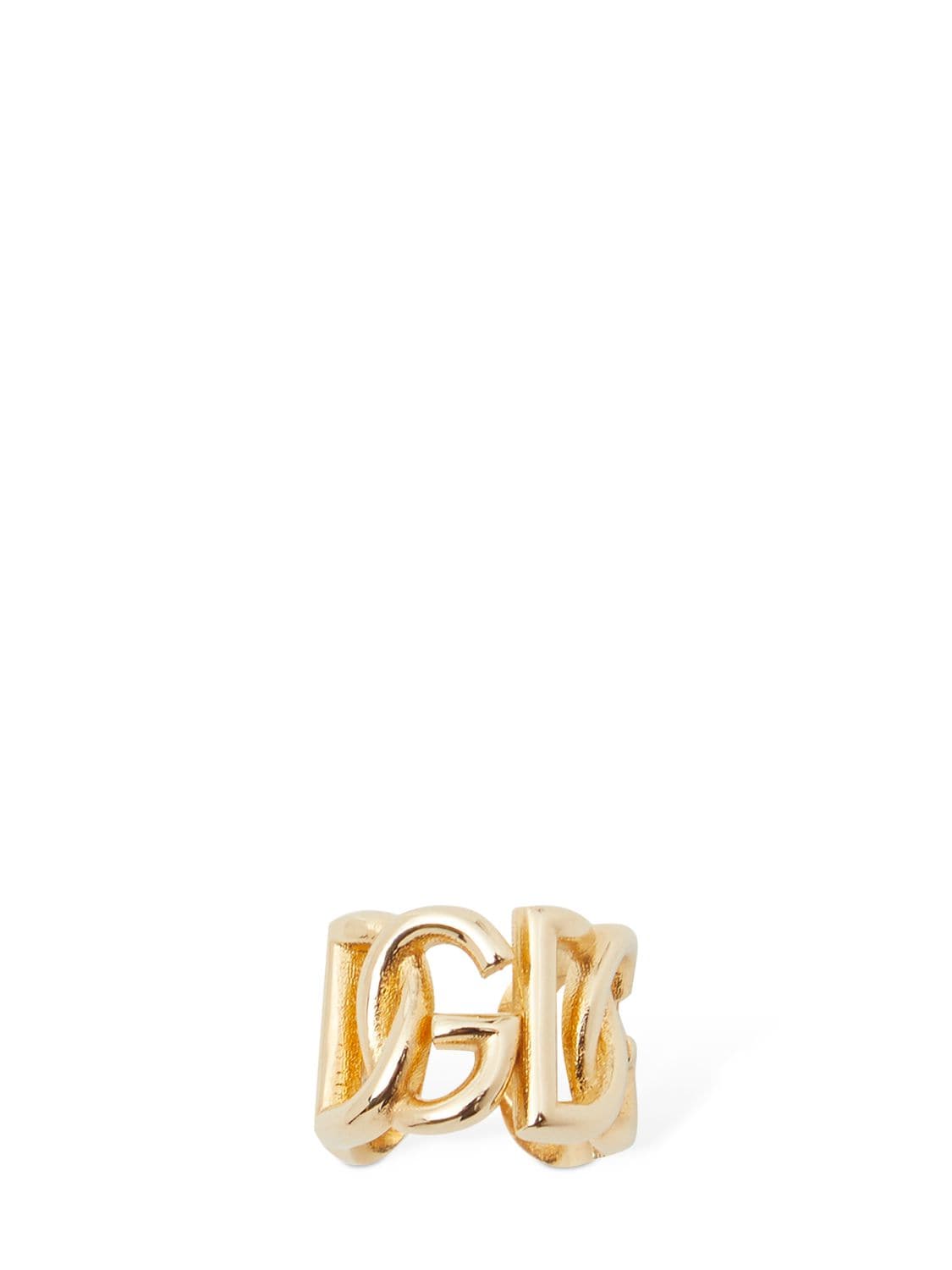 Shop Dolce & Gabbana Dg Logo Ear Cuff In Gold