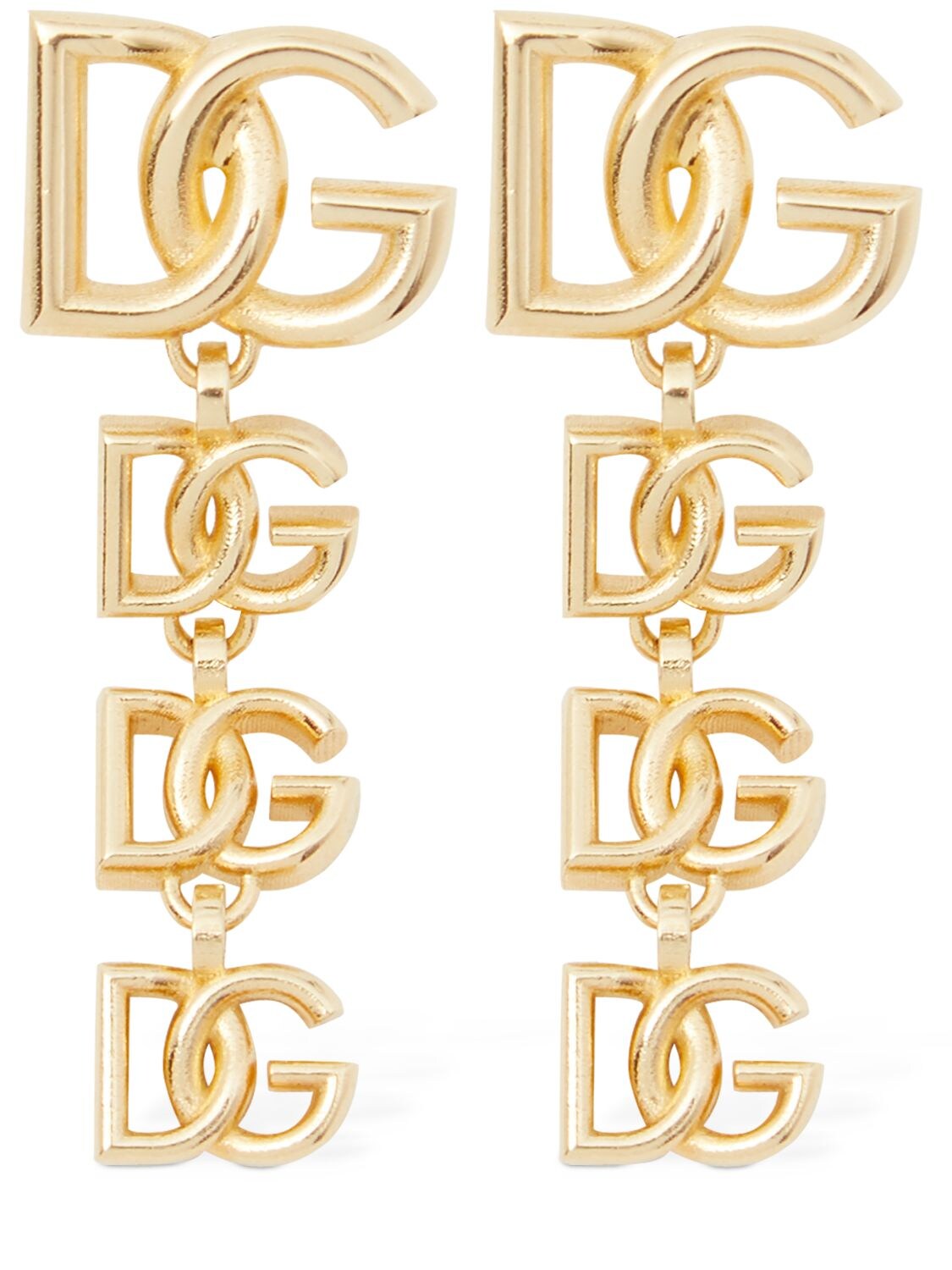 Shop Dolce & Gabbana Dg Logo Cascade Earrings In Gold