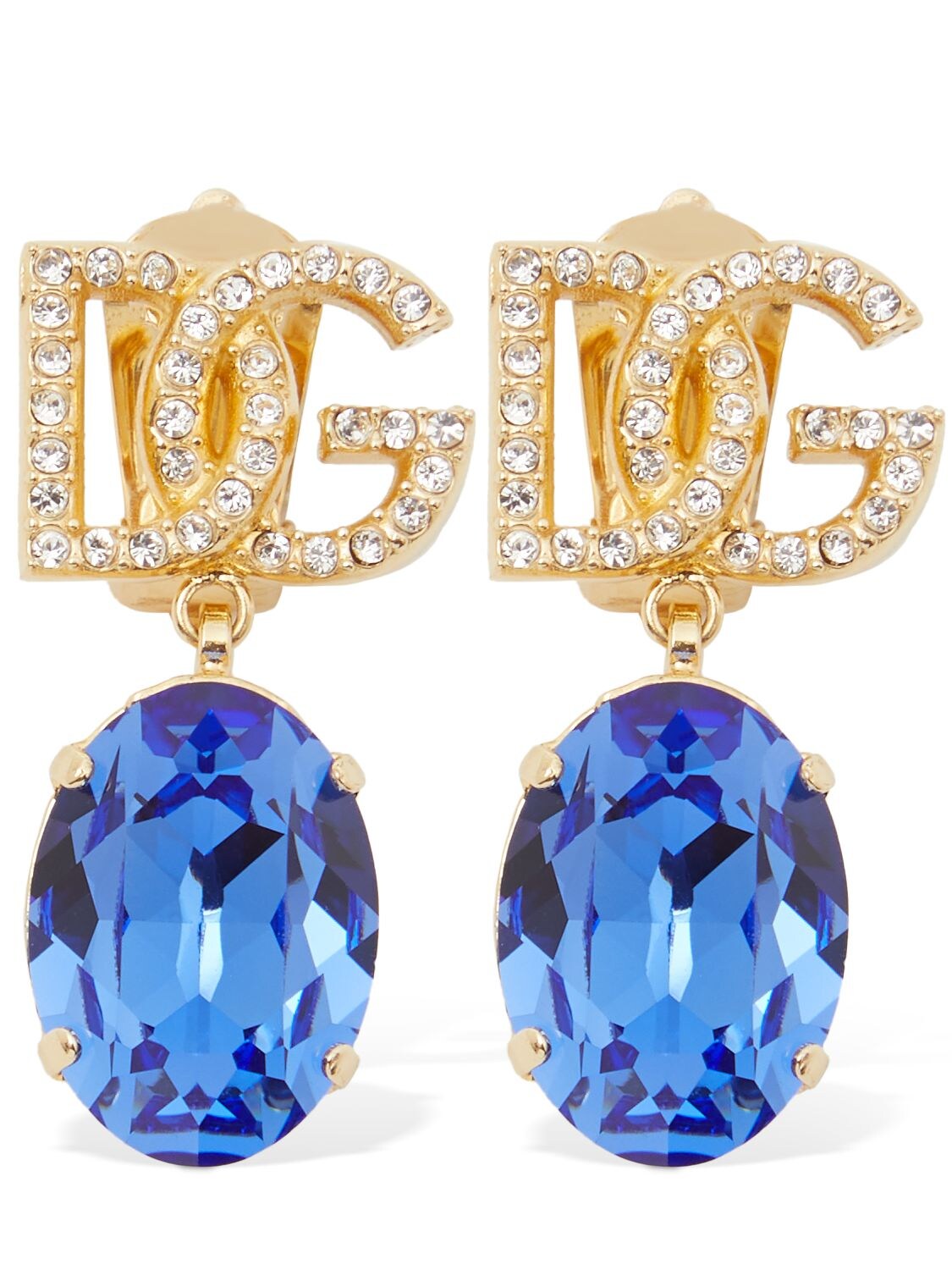 Dg Logo Crystal Clip-on Earrings