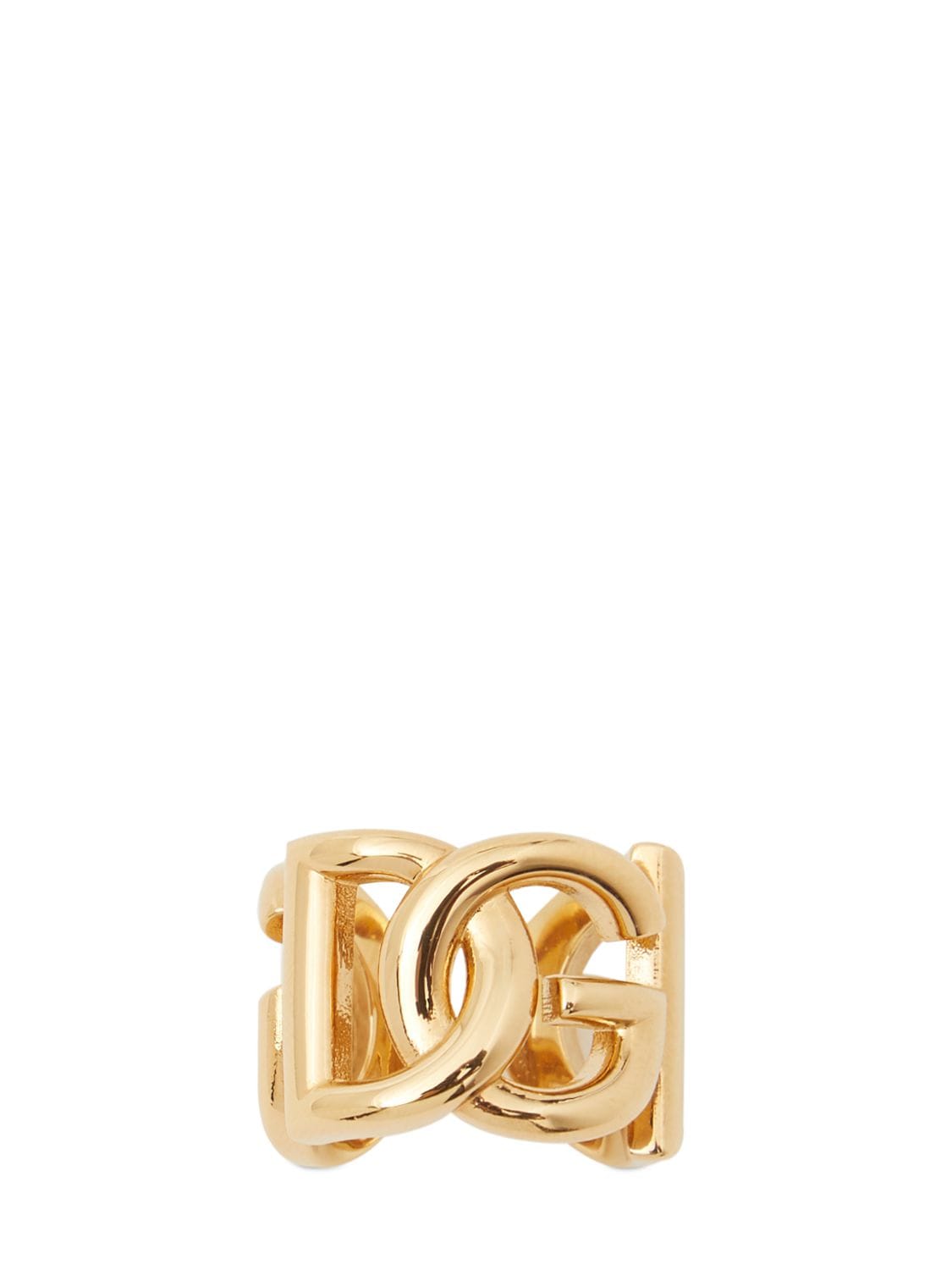 Shop Dolce & Gabbana Dg Logo Ring In Gold