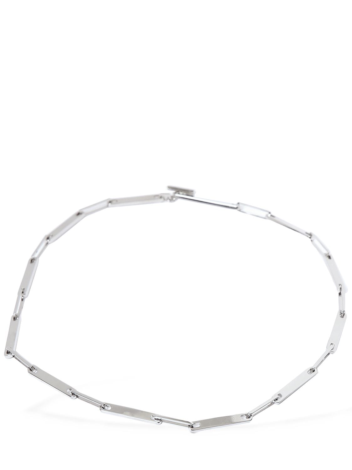 Saint Laurent Brass Chain Necklace In Silver
