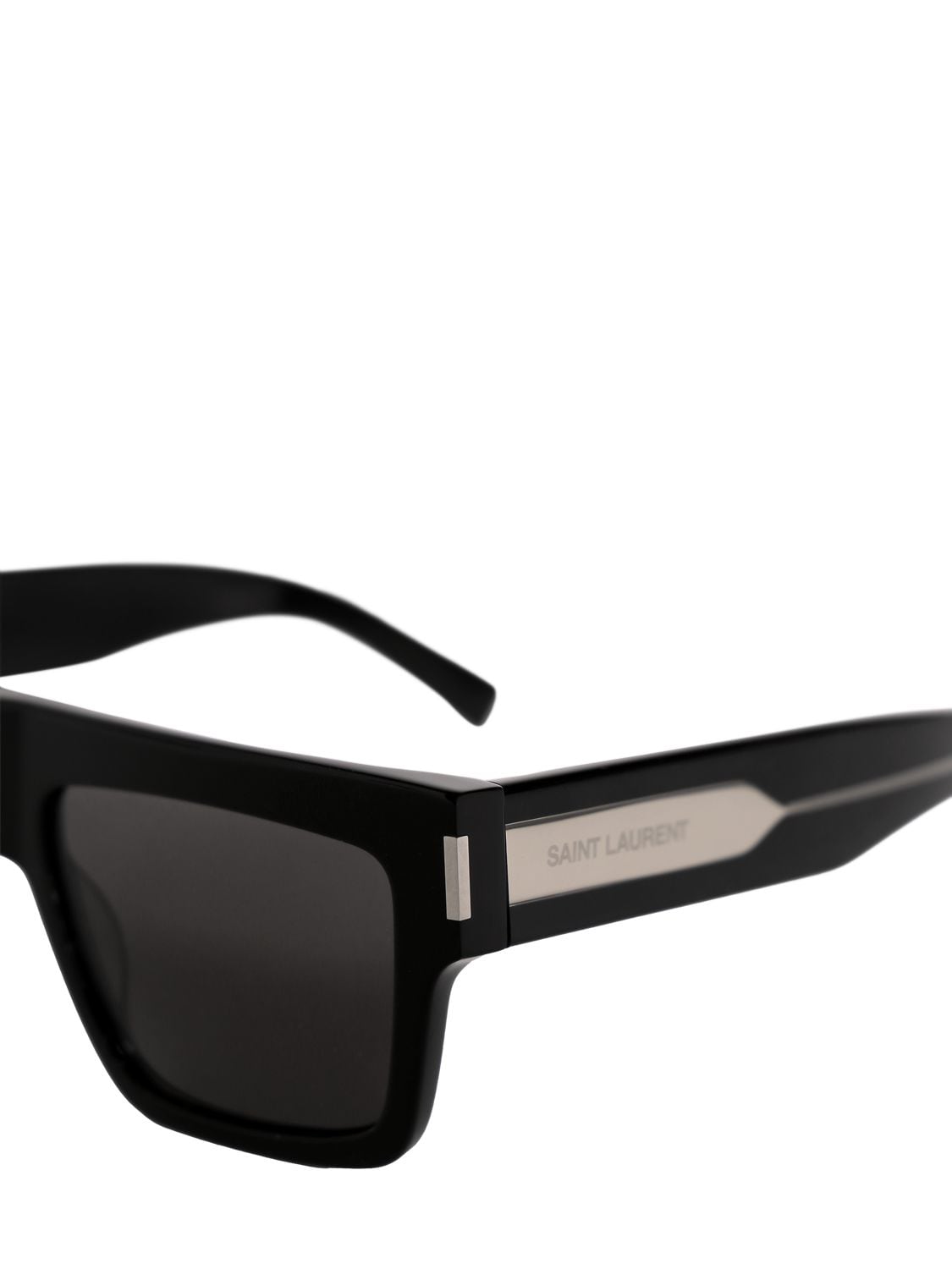 Shop Saint Laurent Sl 628 Acetate Sunglasses In Crystal Black