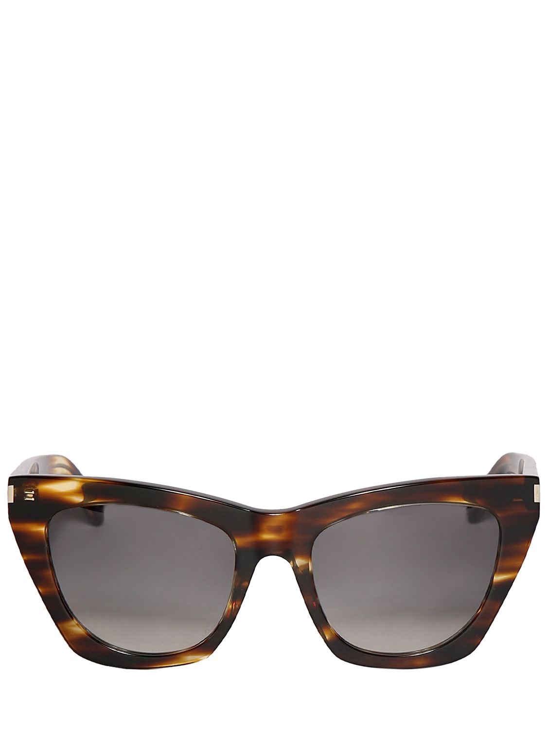 Saint Laurent Sl 214 Kate Recycled Acetate Sunglasses In Havana,grey