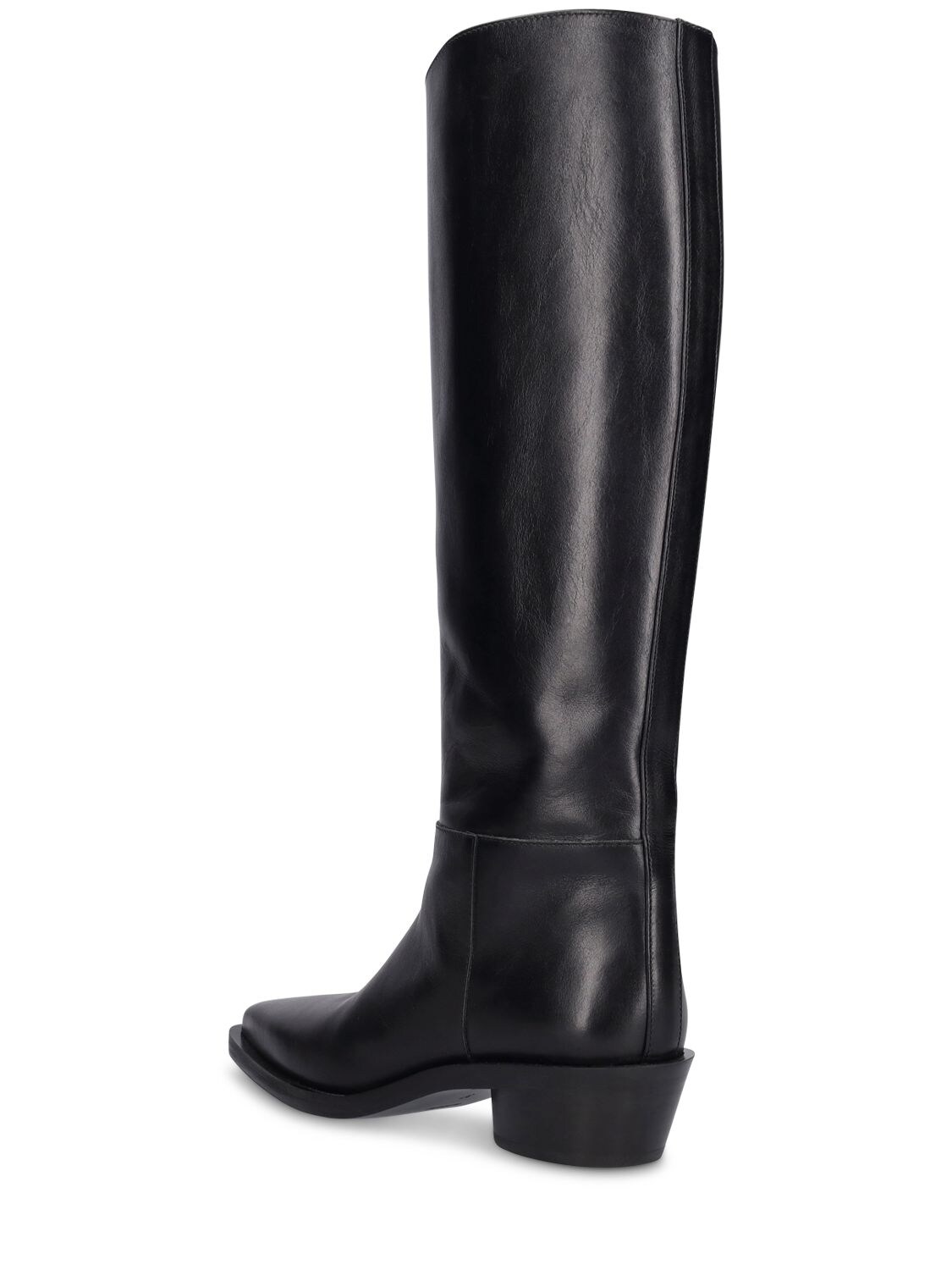 Shop Proenza Schouler 30mm Bronco Leather Tall Boots In Black