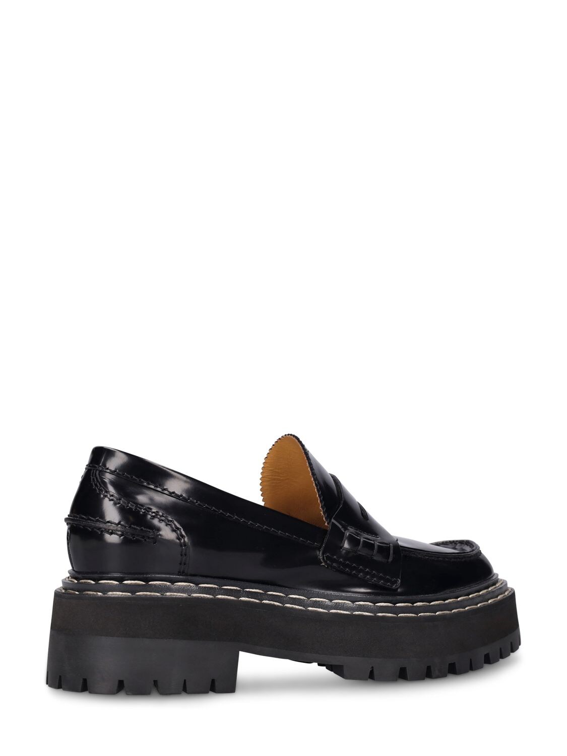 Shop Proenza Schouler 30mm Lug Sole Leather Loafers In Black