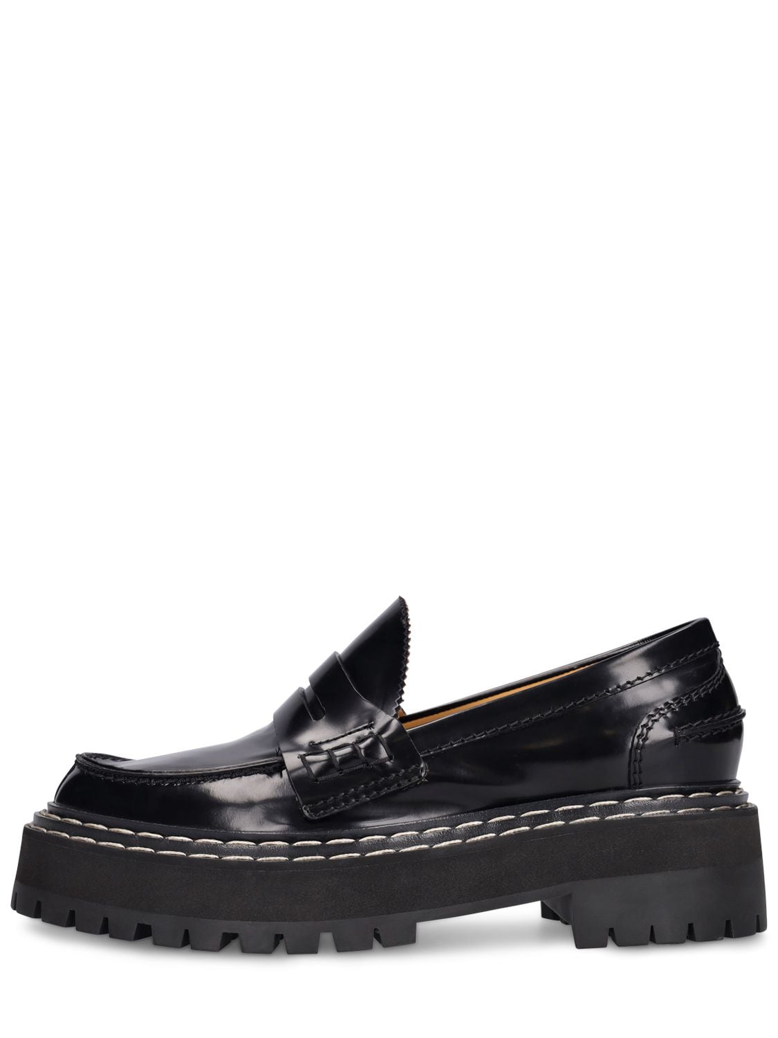 Shop Proenza Schouler 30mm Lug Sole Leather Loafers In Black