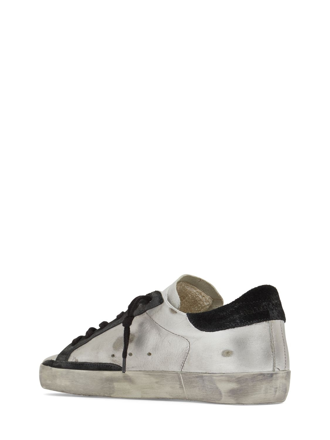 Shop Golden Goose 20mm Super-star Metallic Leather Sneaker In Silver,black