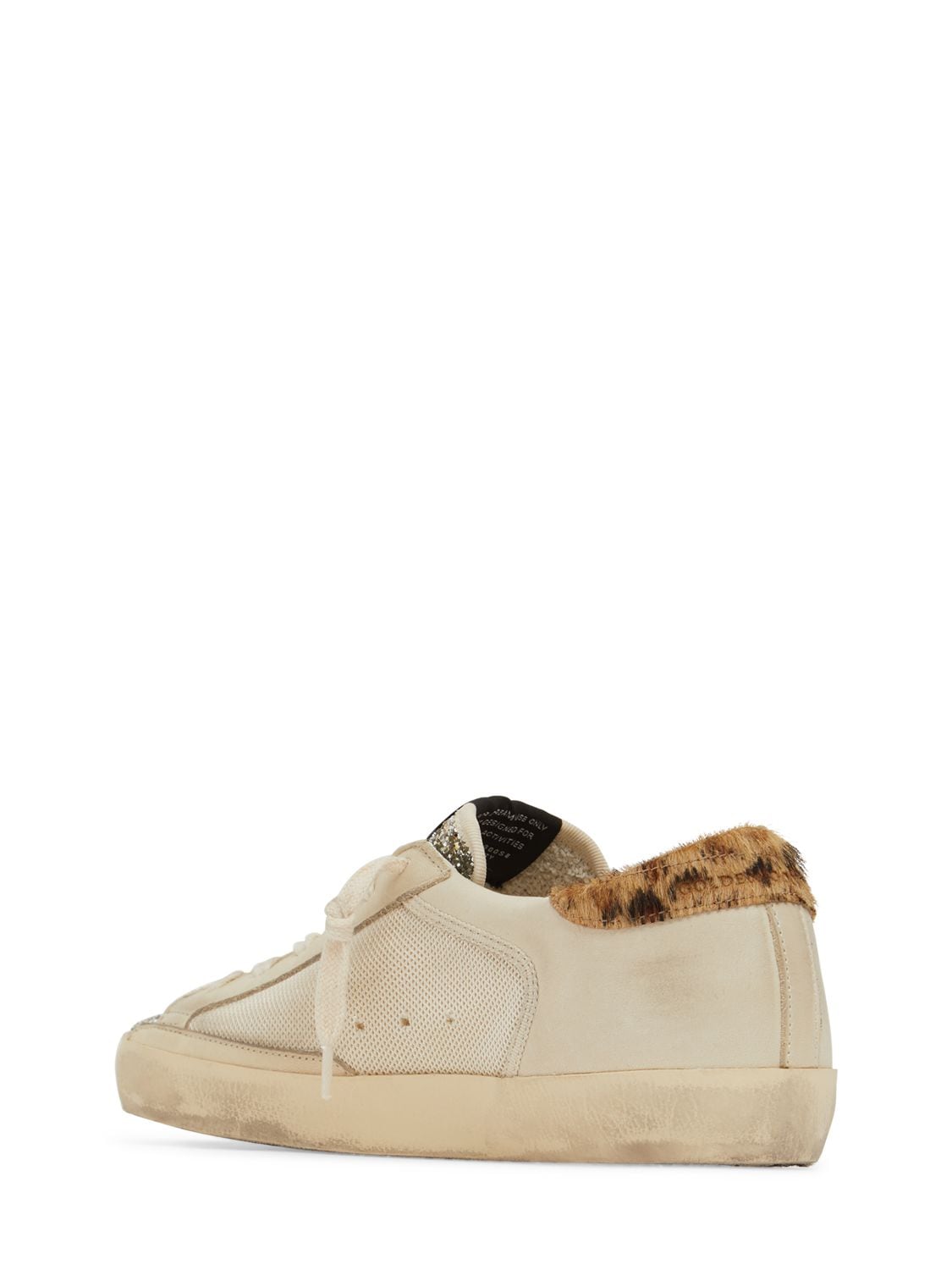 Shop Golden Goose 20mm Super-star Mesh & Leather Sneakers In Beige,gold