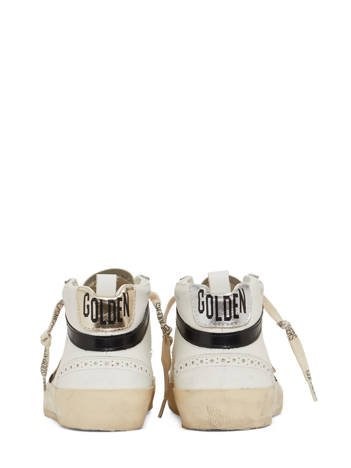 Shop Golden Goose 20mm Mid Star Leather Sneakers In White,multi