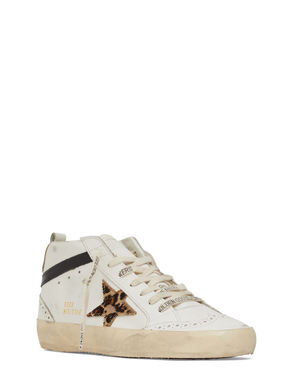 Shop Golden Goose 20mm Mid Star Leather Sneakers In White,multi