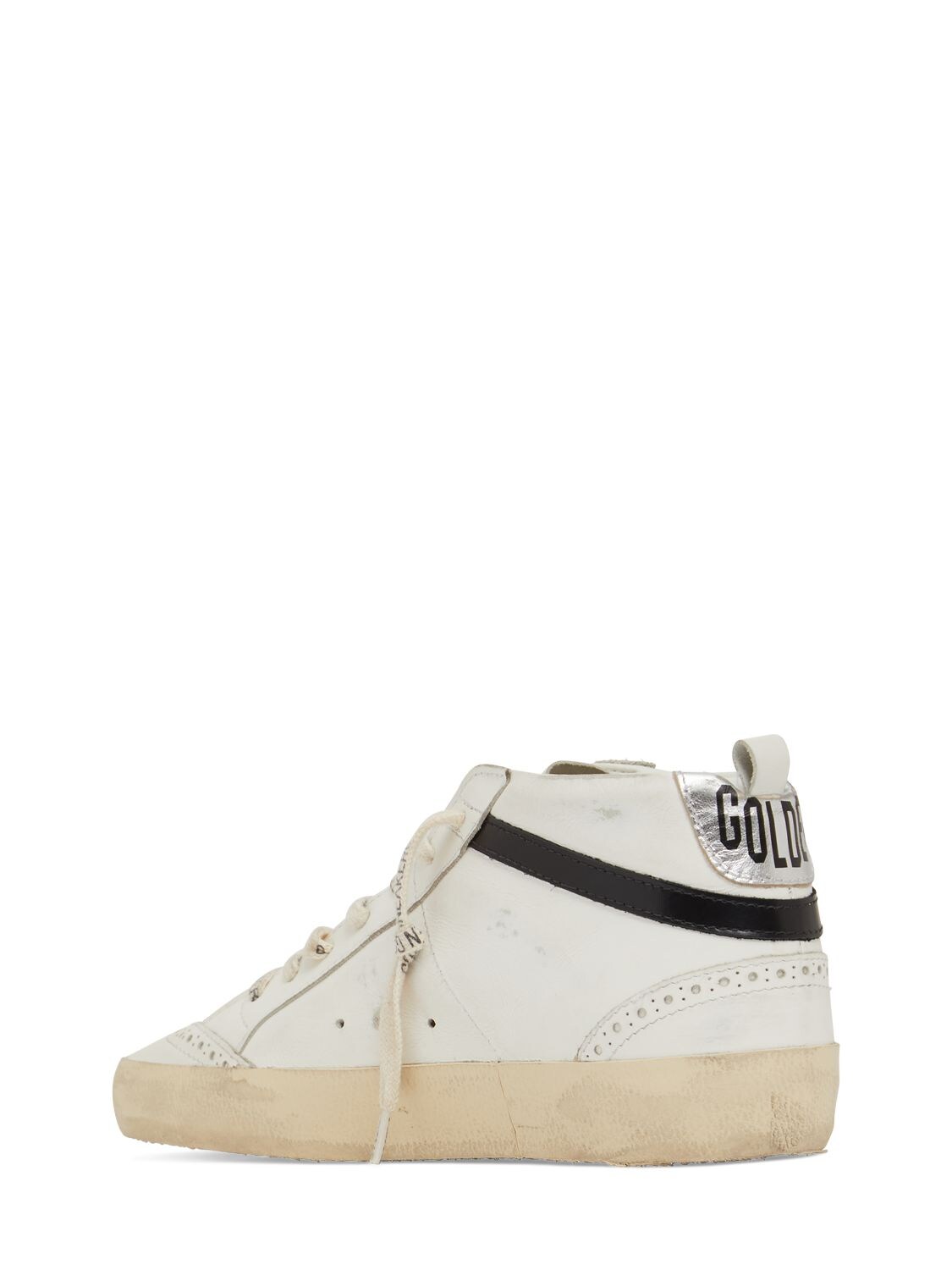 Shop Golden Goose 20mm Mid Star Leather Sneakers In White,multi