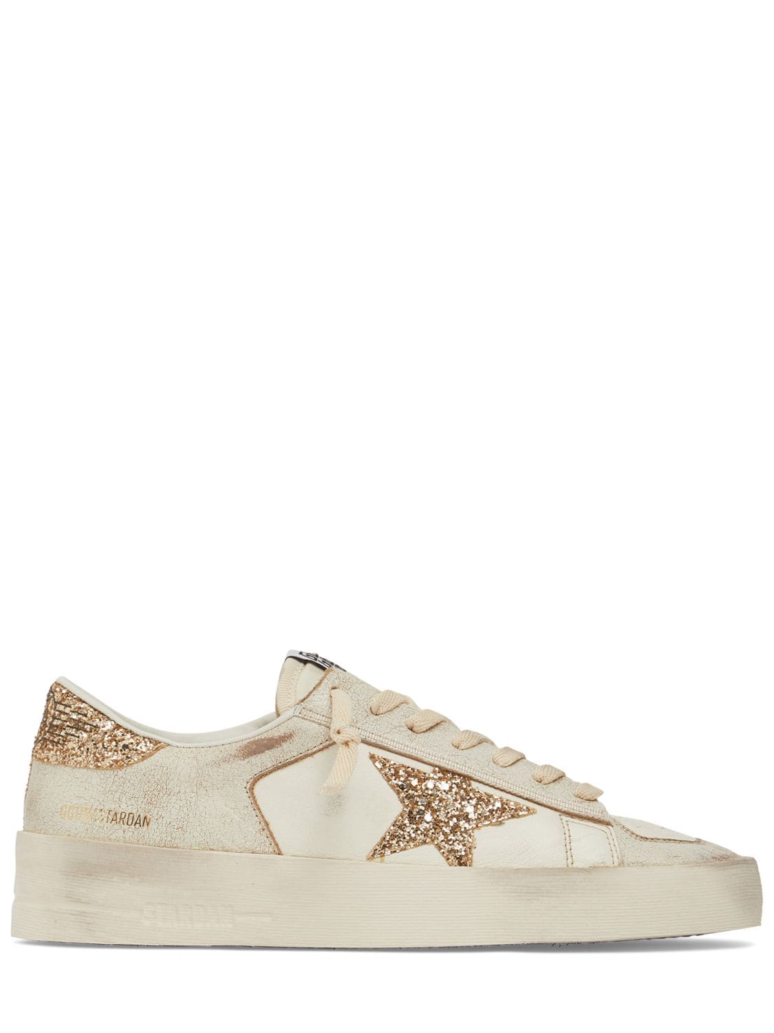 Golden Goose 30mm Star Dan Leather Sneakers In White