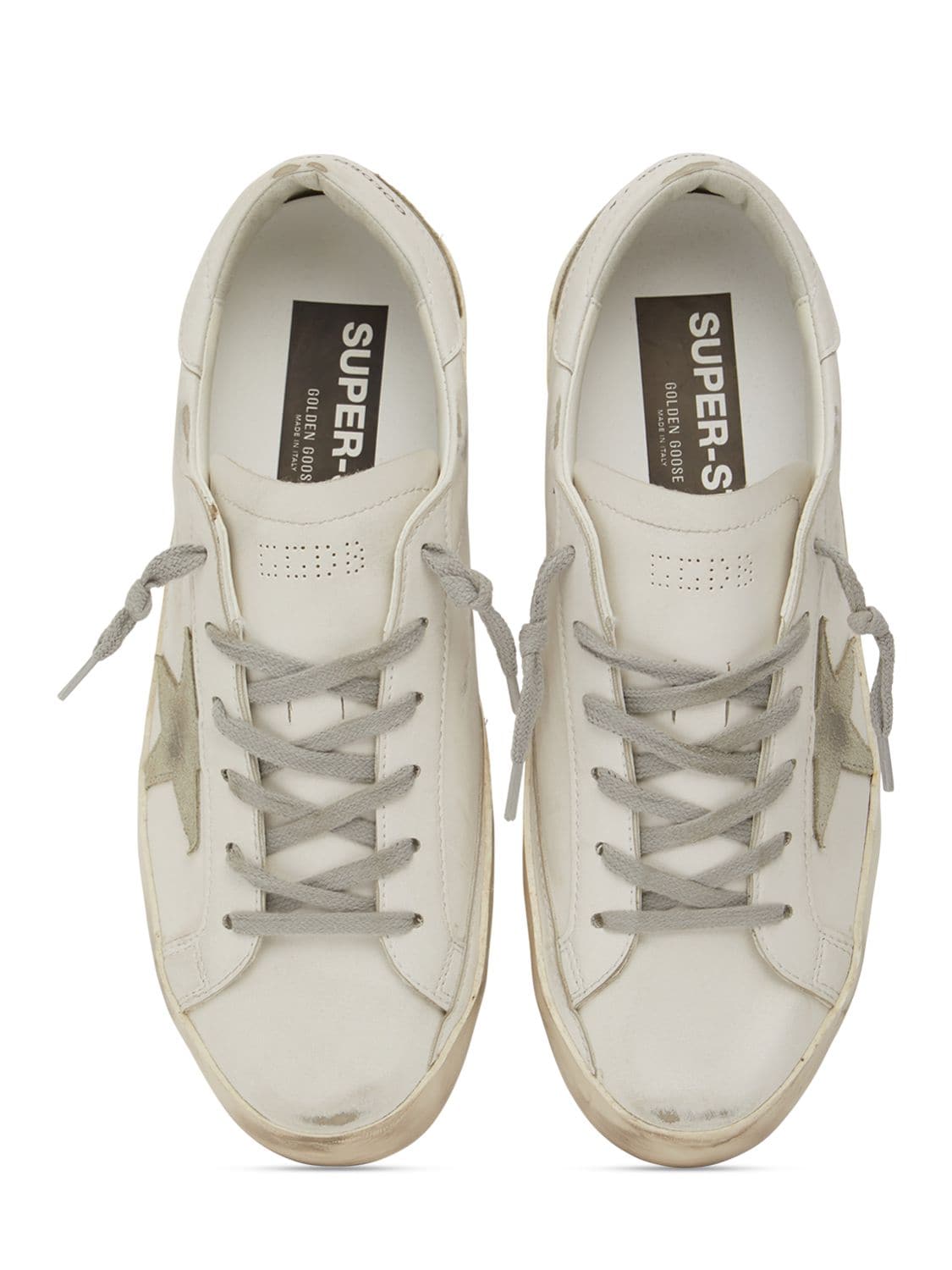 Shop Golden Goose 20mm Super-star Bio Based Sneakers In White,grey