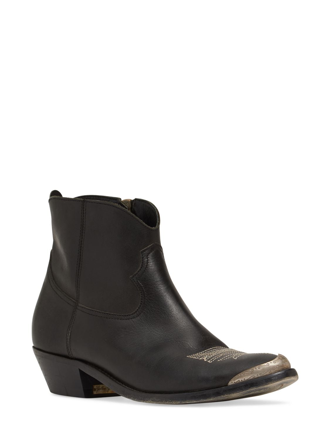 Shop Golden Goose 45mm Young Leather Ankle Boots In Black