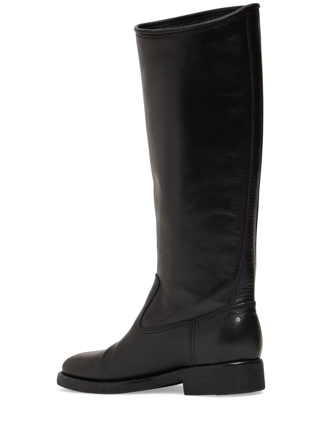 Shop Golden Goose 25mm Hi Biker Leather Tall Boots In Black