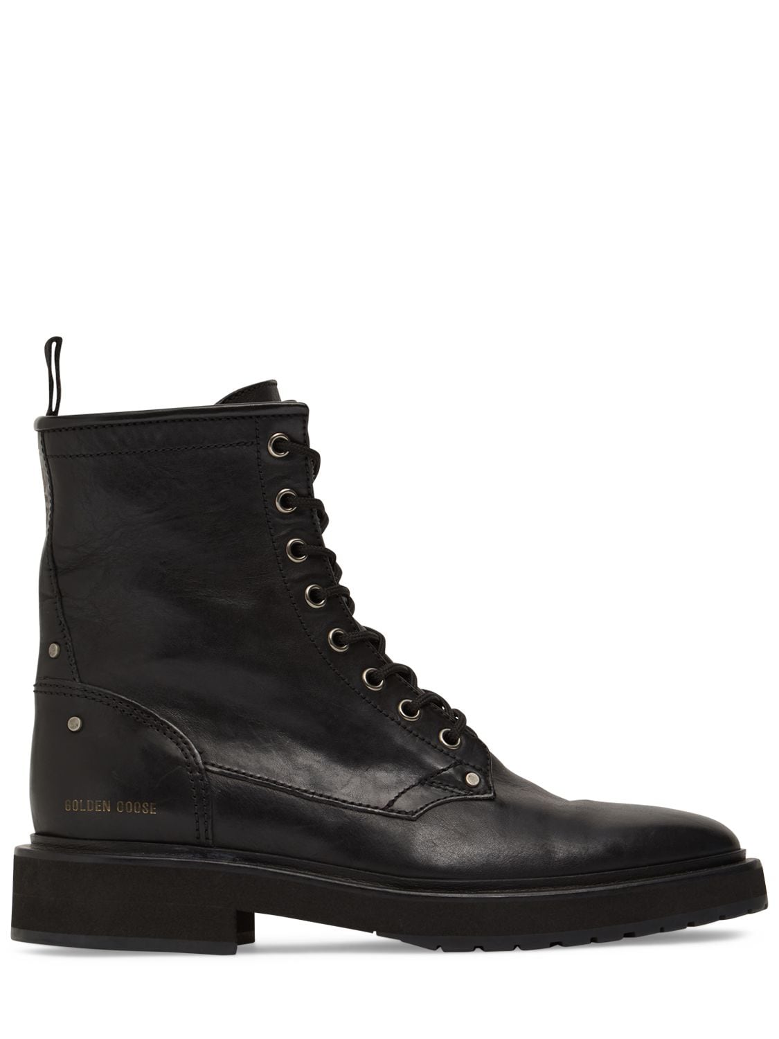 Shop Golden Goose 20mm Combat Leather Boots In Black