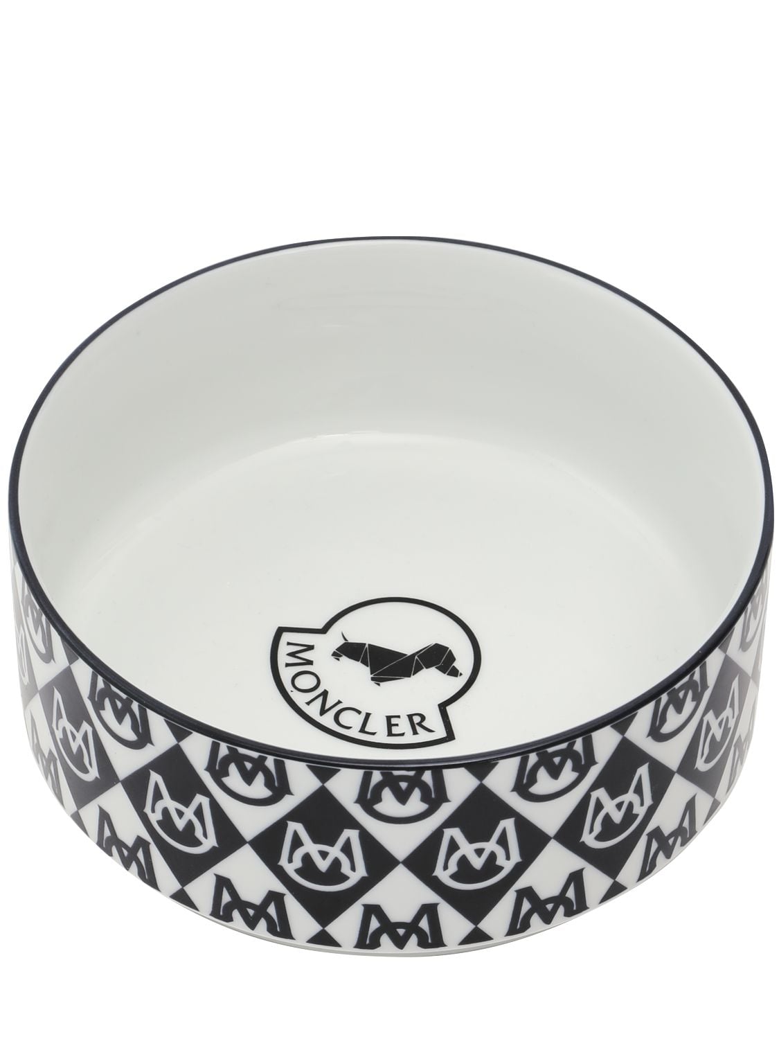 Shop Moncler Genius Moncler X Poldo Monogram Dog Bowl In Black,white