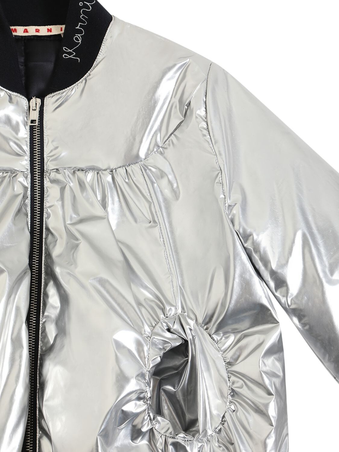 Shop Marni Junior Nylon Jacket In Silver