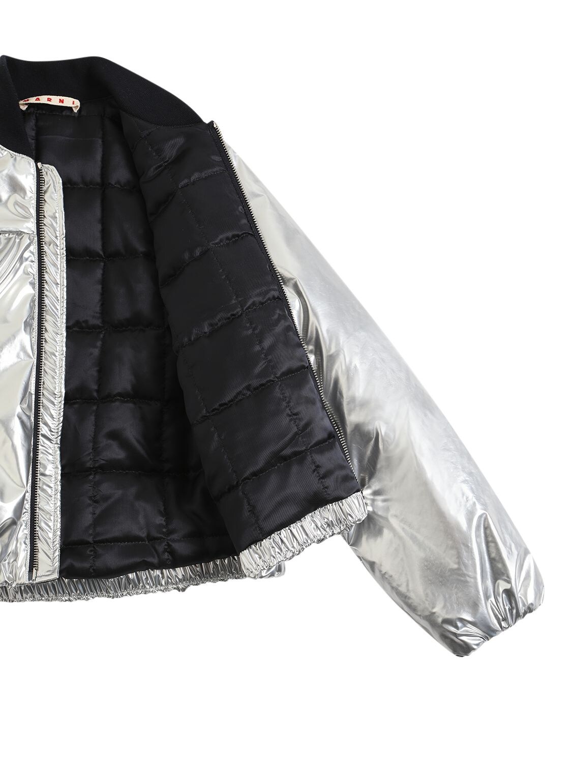 Shop Marni Junior Nylon Jacket In Silver