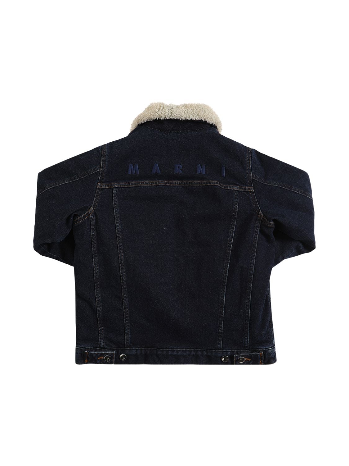 Marni Junior Kids' Cotton Denim & Faux Fur Jacket