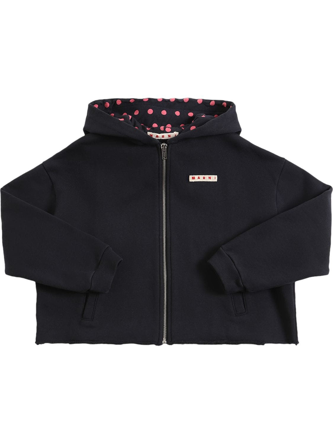 Image of Cotton Zip-up Hoodie W/logo Patch