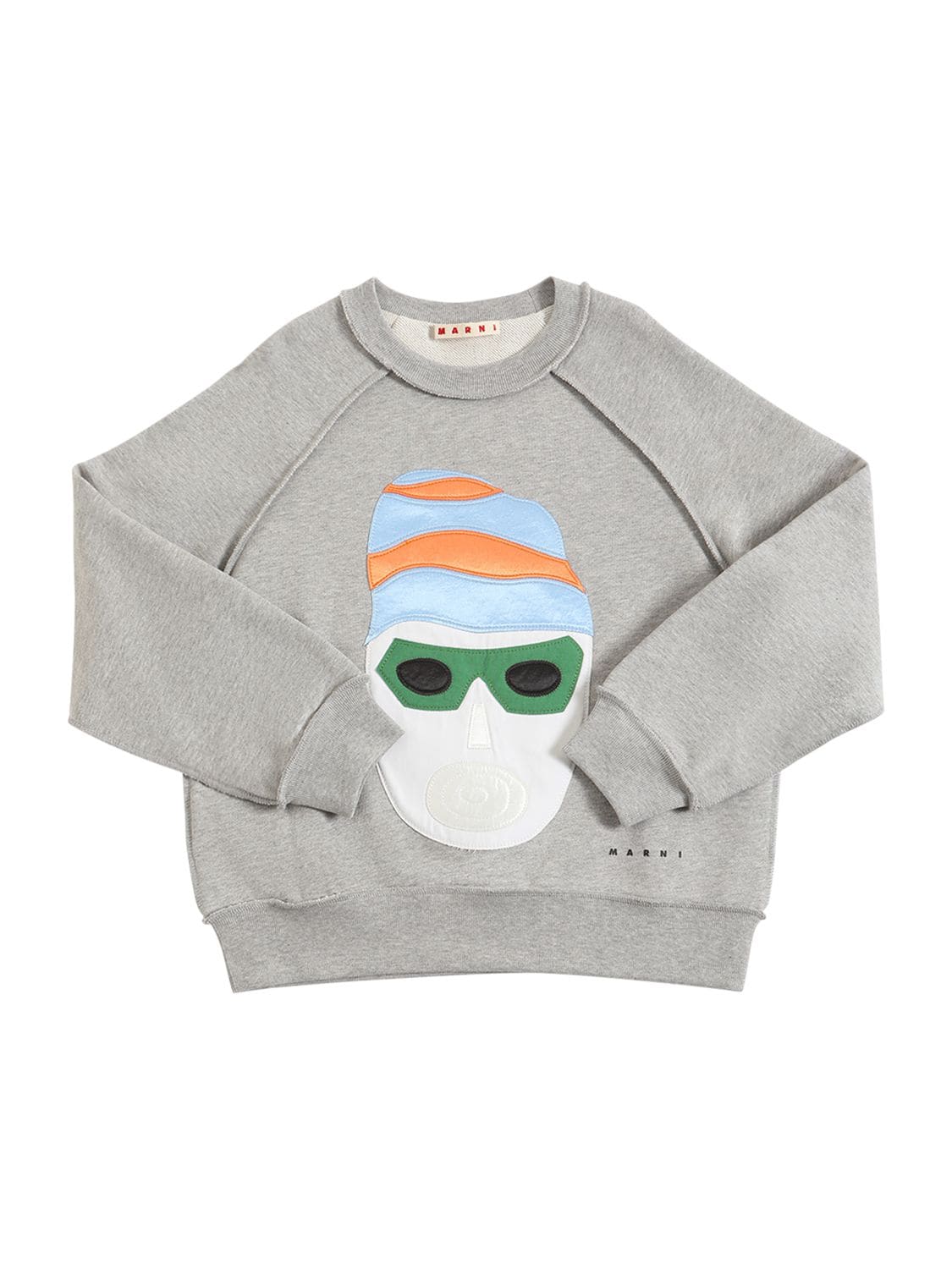 Marni Junior Kids' Printed Cotton Sweatshirt In Grey