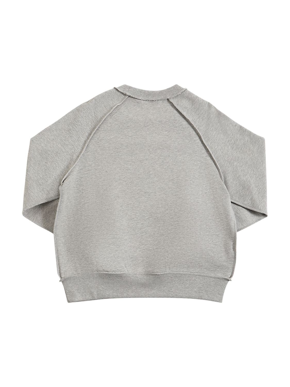 Shop Marni Junior Printed Cotton Sweatshirt In Grey