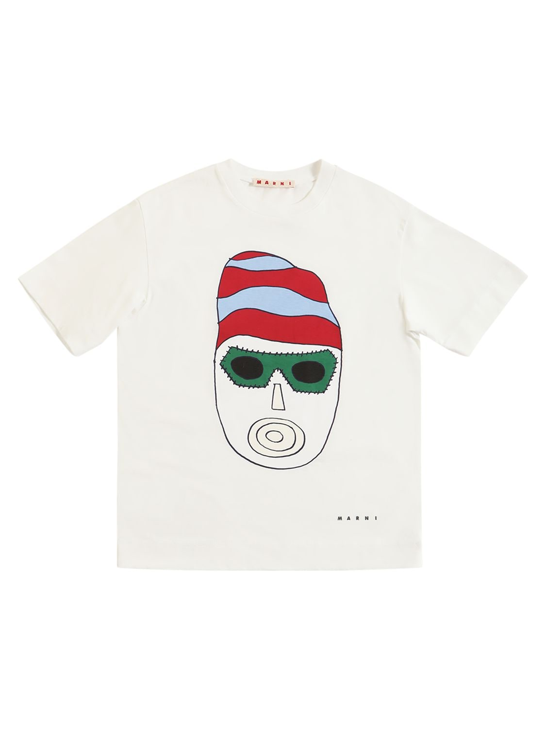 Marni Junior Kids' Printed Cotton Jersey S/s T-shirt In White