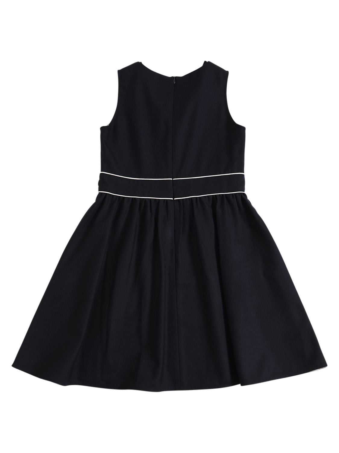 Shop Marni Junior Wool Blend Sleeveless Dress In Navy