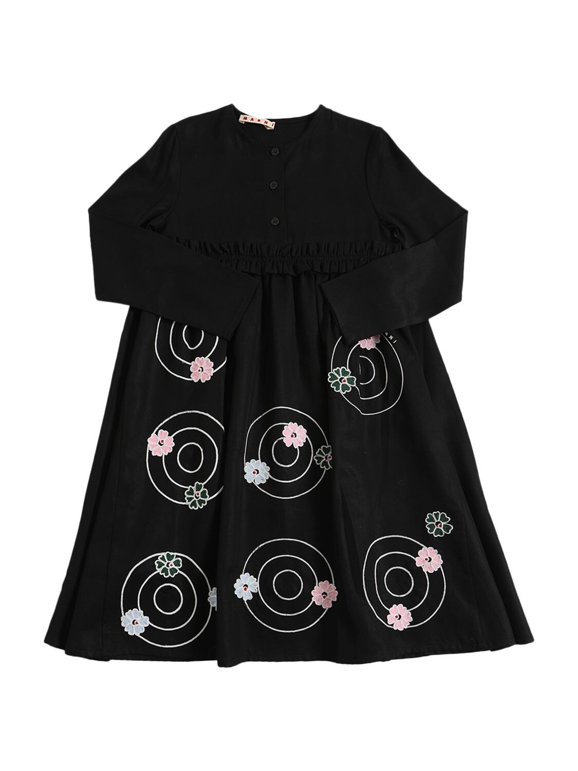 Marni Junior Kids' Embroidered Lyocell Dress In Black