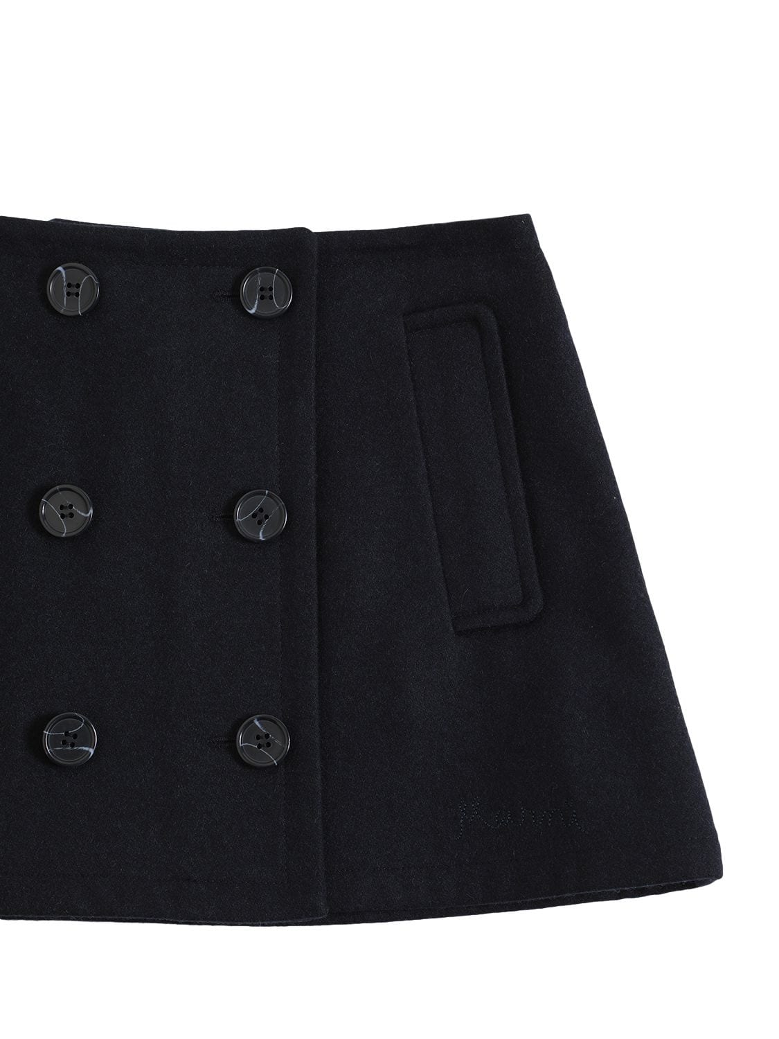 Shop Marni Junior Wool Blend Skirt In Navy